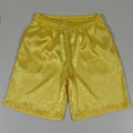Men's black Tang suit style Tai Chi shorts with an elastic drawstring waistband.