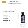 JB-XPCS LHB-8 Headlight Restore Coating car light repair fluid in 10ml and 30ml bottle options