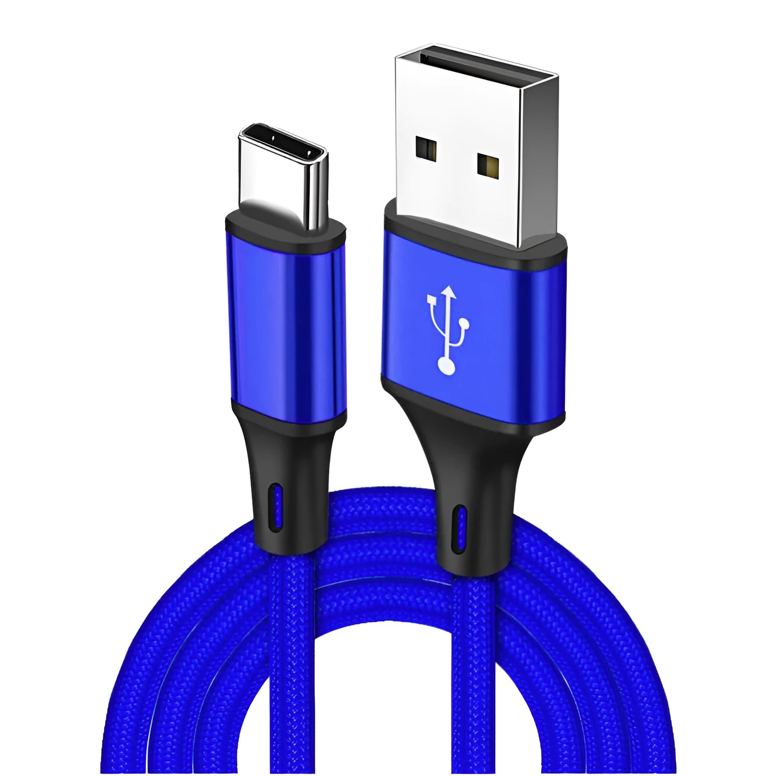 2m mobile phone data cable with USB connector available in black blue gold red and silver for Apple Android Type C