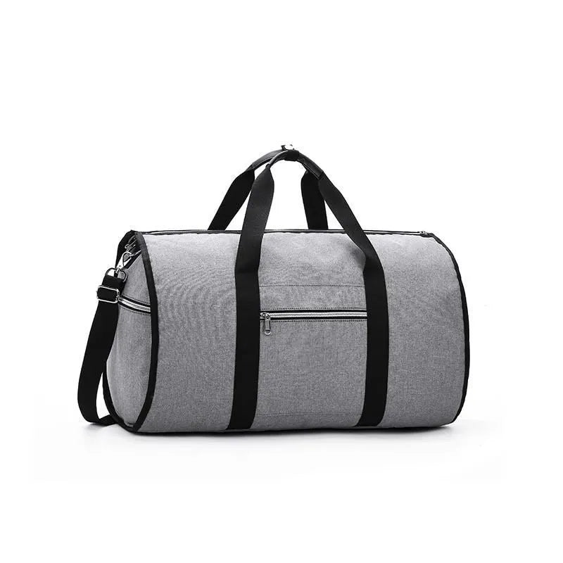 Cylinder-shaped travel bag in Oxford cloth with a zipper opening, shown in one of four colour options.
