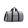 Cylinder-shaped travel bag in Oxford cloth with a zipper opening, shown in one of four colour options.