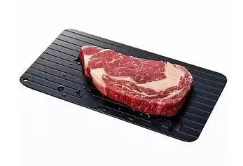 Imperial Home fast defrosting tray 14x8 inch aluminium thaw plate on kitchen countertop
