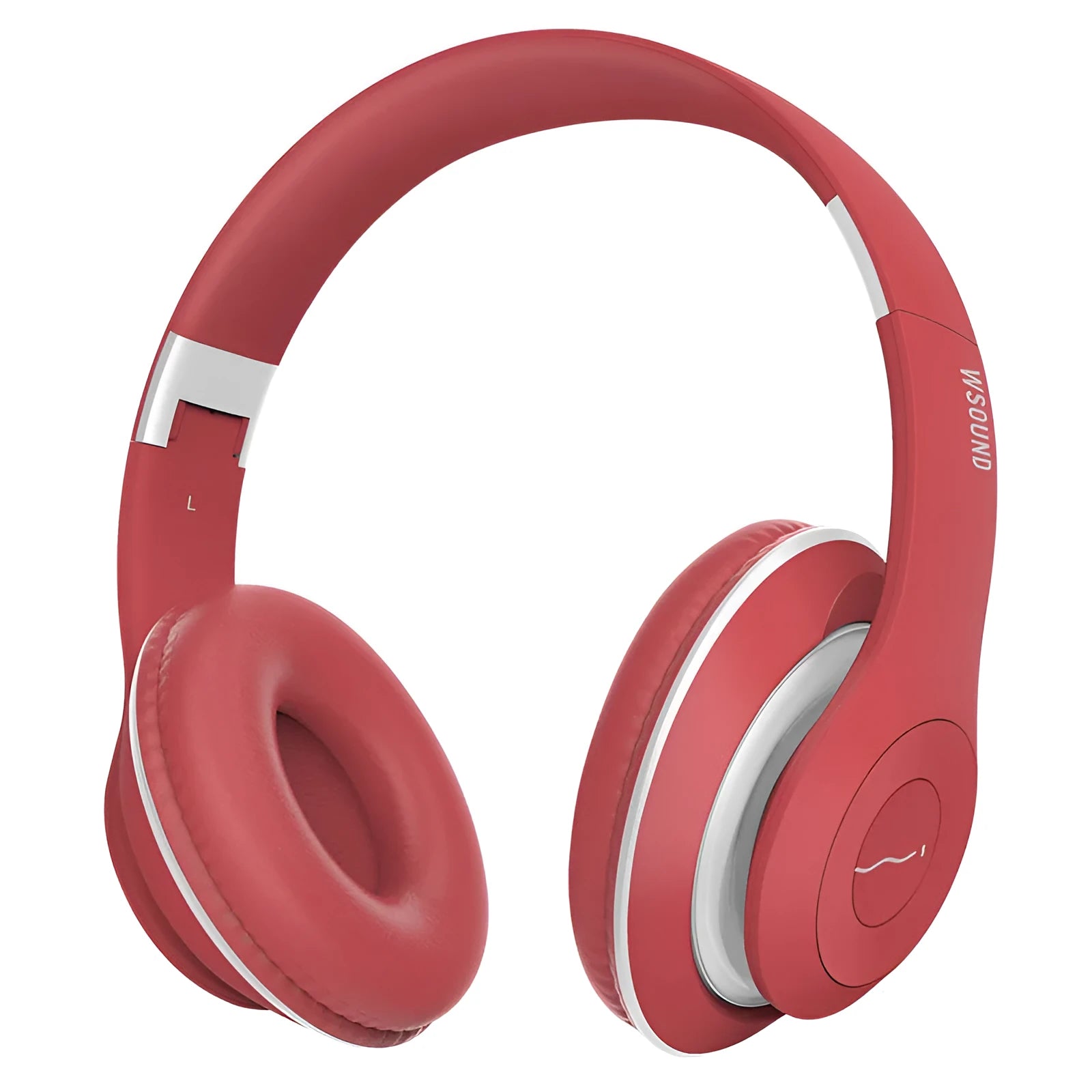 Blue and red Bluetooth wireless stereo headset with bilateral ear configuration