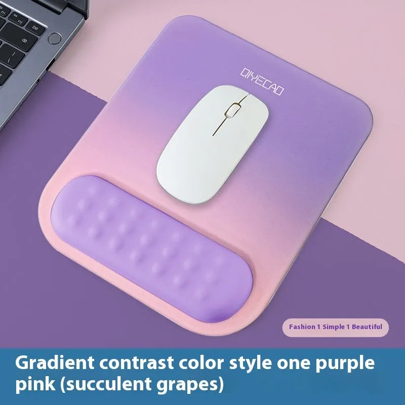 Ergonomic cloth silicone mouse pad with raised wrist support in Silver Gray colour