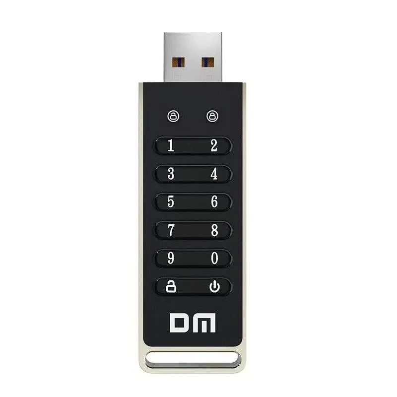 Metal USB flash drive with fingerprint sensor and 64GB capacity