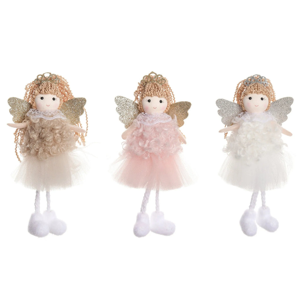 Christmas angel girl cloth pendant for high ponytail hair decoration in three colour styles