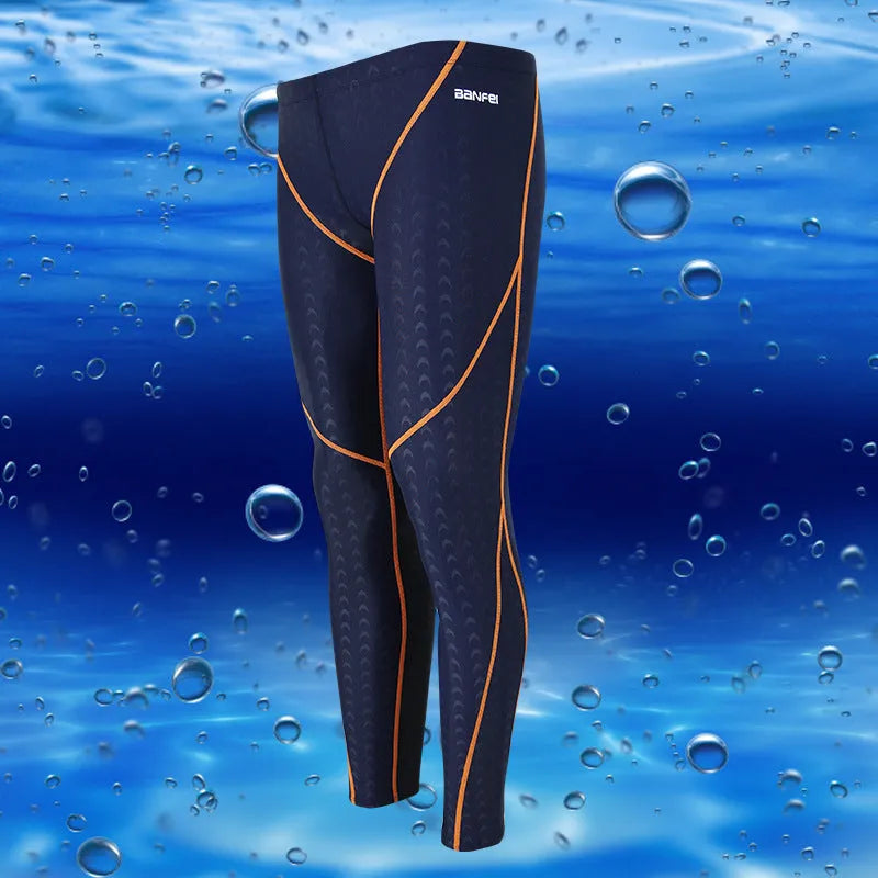 Men's black and green line nylon cropped swimming trunks with brief style for sports and fitness