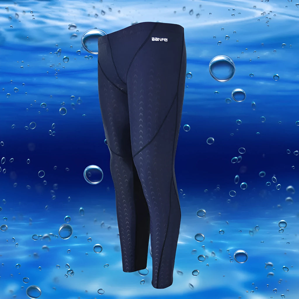 Men's black and green line nylon cropped swimming trunks with brief style for sports and fitness