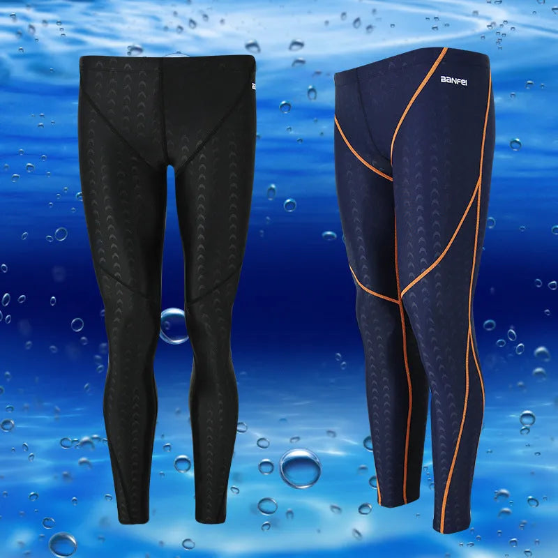 Men's black and green line nylon cropped swimming trunks with brief style for sports and fitness
