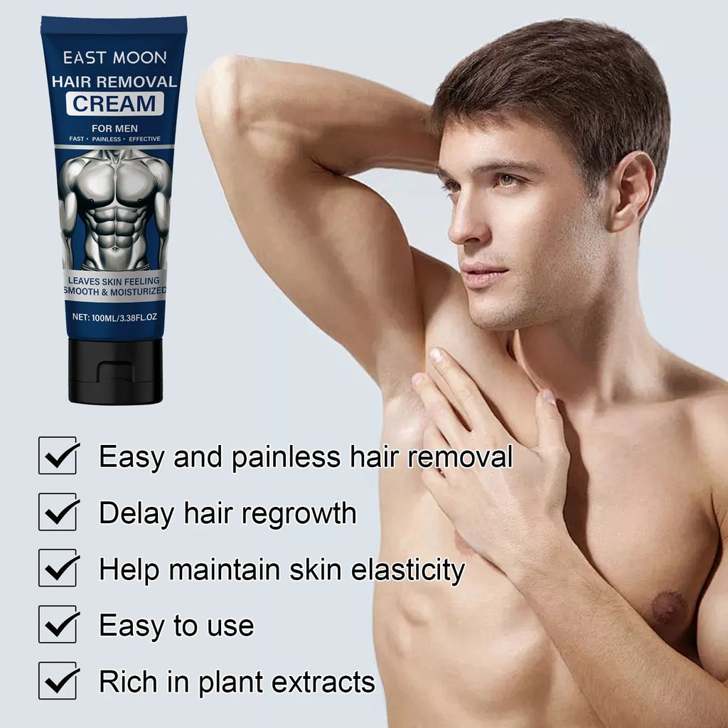 Men's hair removal cream tube for beard, armpit, hand and leg depilatory in 100ml size