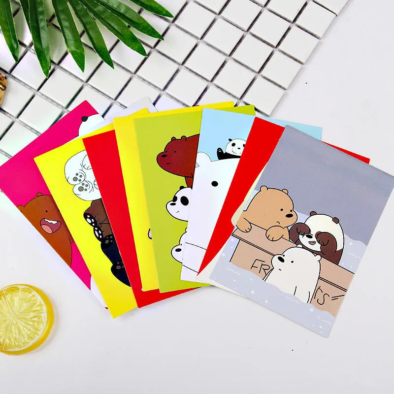 Set of nine retro Paris tower minimalist cartoon postcards in Japanese style