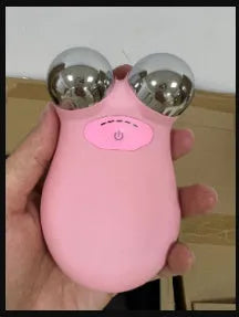 Pink or white microcurrent facial lifting device with compact design for skin firming treatments