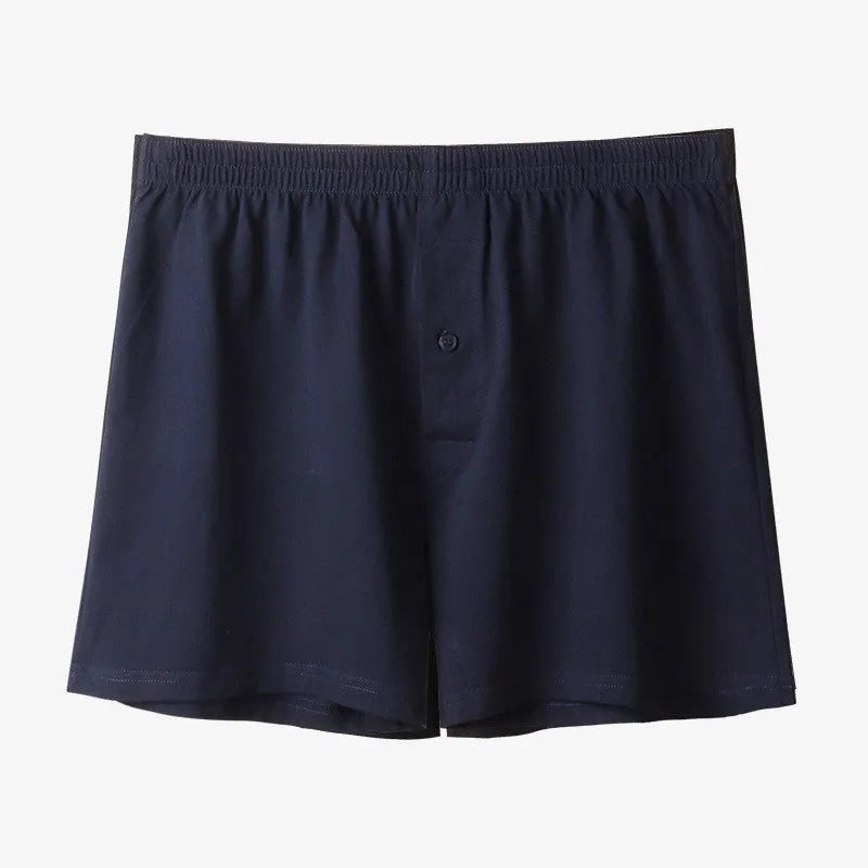 Men's pure cotton boxer shorts in light grey colour with high waist design and loose fit