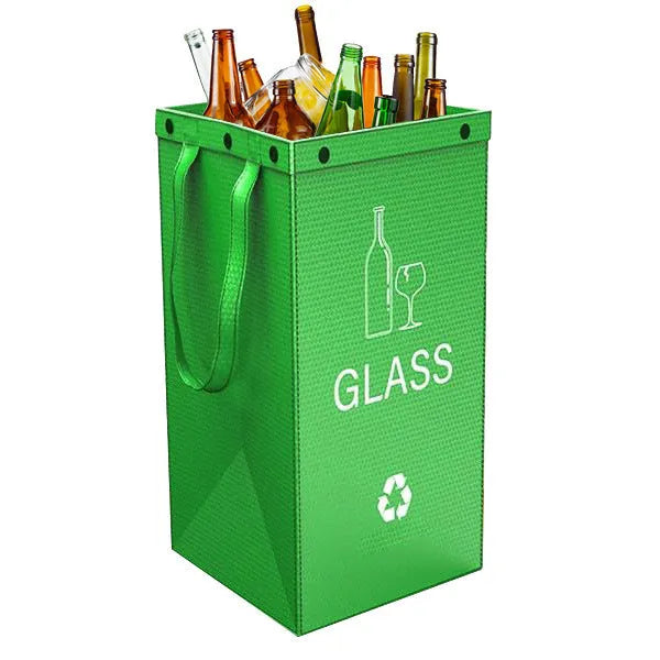 Blue foldable 40L handbag garbage bin for household waste classification and storage.