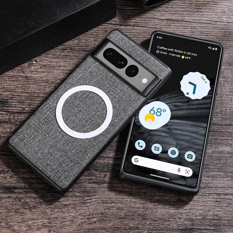 Google Pixel leather phone case with magnetic function, available in five colours, for models Pixel5 to Pixel9 Pro XL