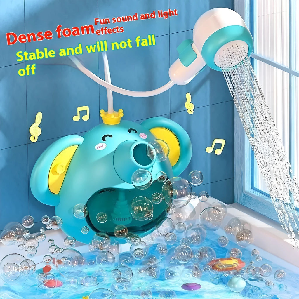 Electric elephant shower bubble machine plastic bath toy with bubble function for children