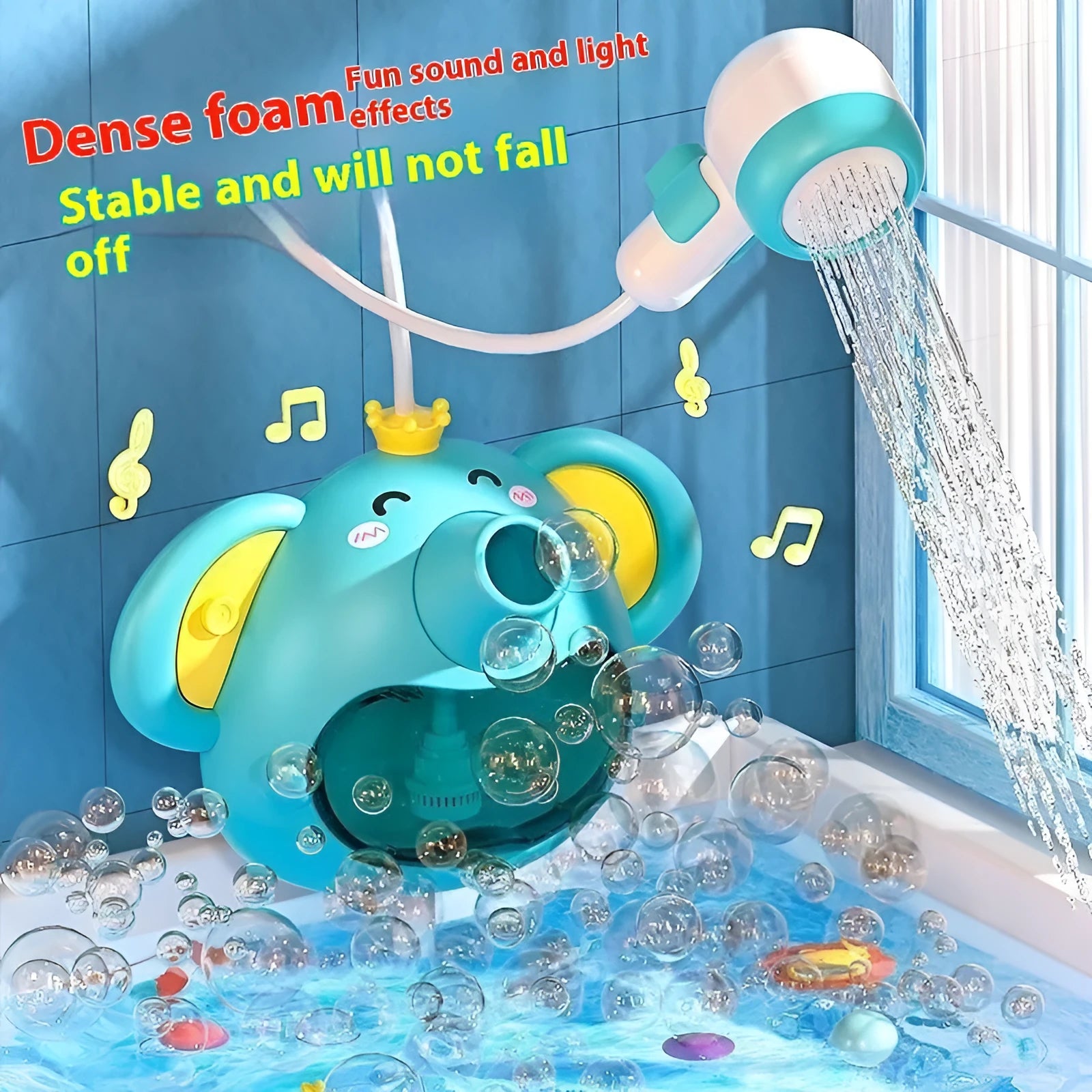 Electric elephant shower bubble machine plastic bath toy with bubble function for children