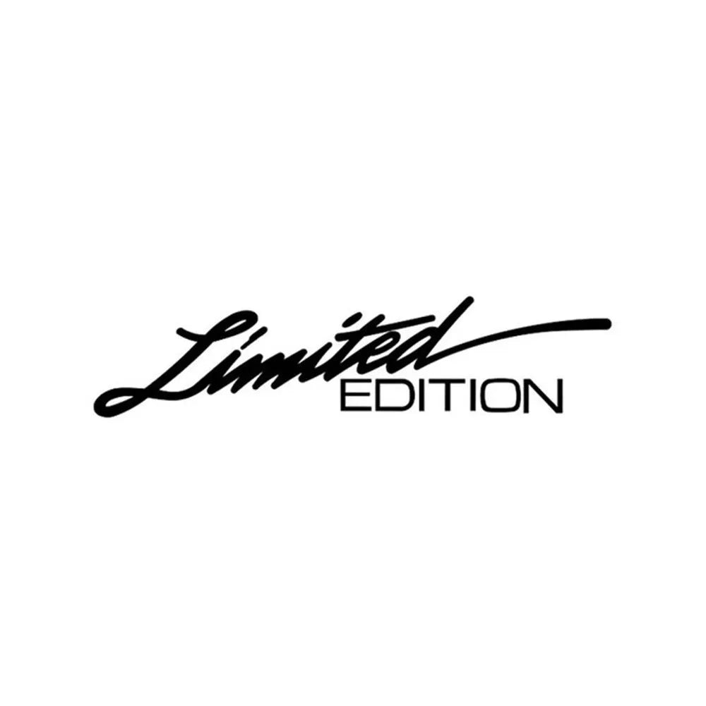 English reflective plastic bumper sticker showing British-style lettering in three colour options