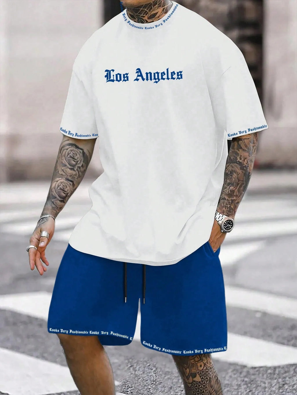 Men's quick-dry polyester sportswear set showing short-sleeved top and matching shorts in a solid colour.