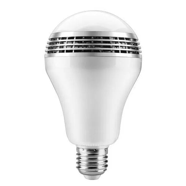 Creative Home white E27 smart bulb with integrated Bluetooth speaker, 100mm diameter.