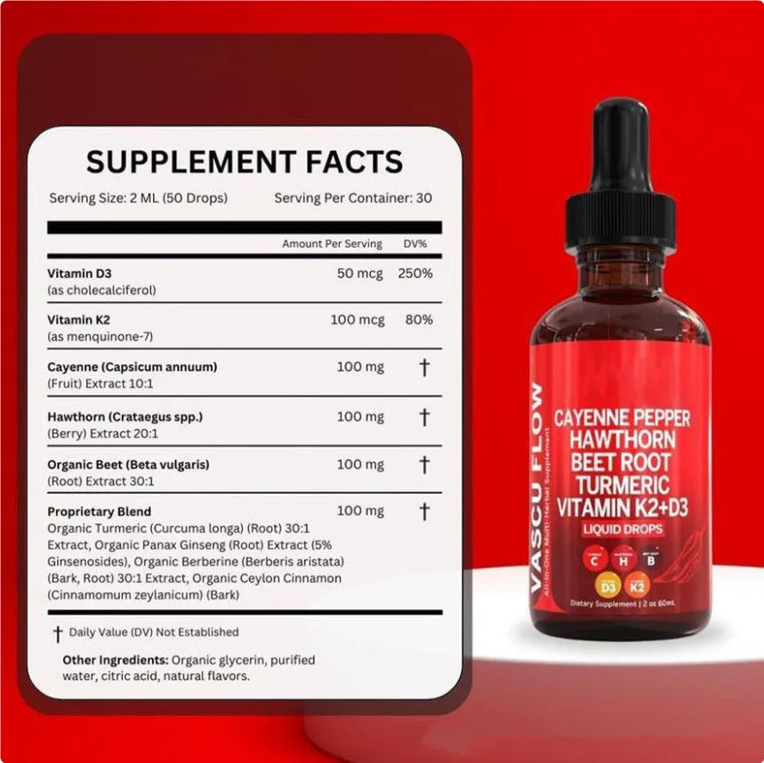 60ml Vitamin D3 K2 Hawthorn Fruit liquid supplement drops in dropper bottle