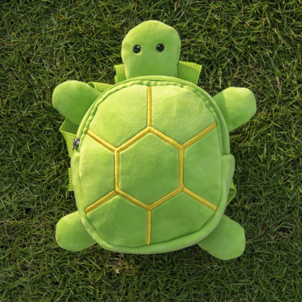 Cartoon turtle shape dog backpack harness vest with metal zipper in velvet material
