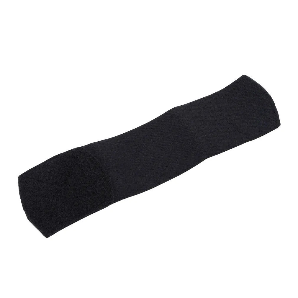 Red rubber shin guard tape belt for football and sports, shown at full 250mm length.