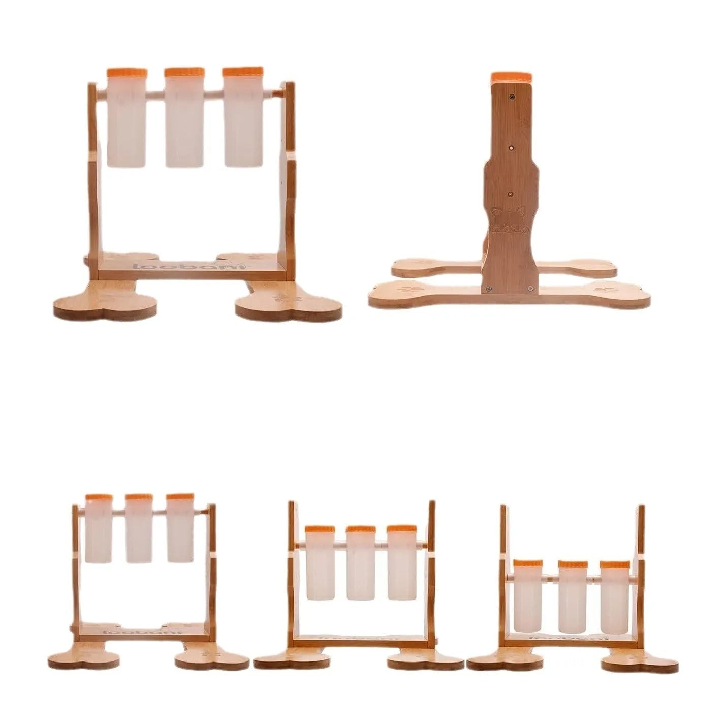 Wooden dog puzzle toy treat dispenser feeder measuring 31x30x20cm