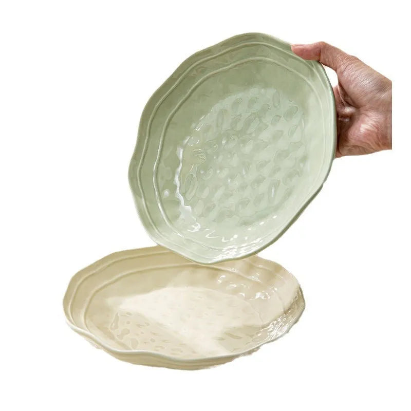 Seven-piece solid colour ceramic tableware set with modern Japanese style design