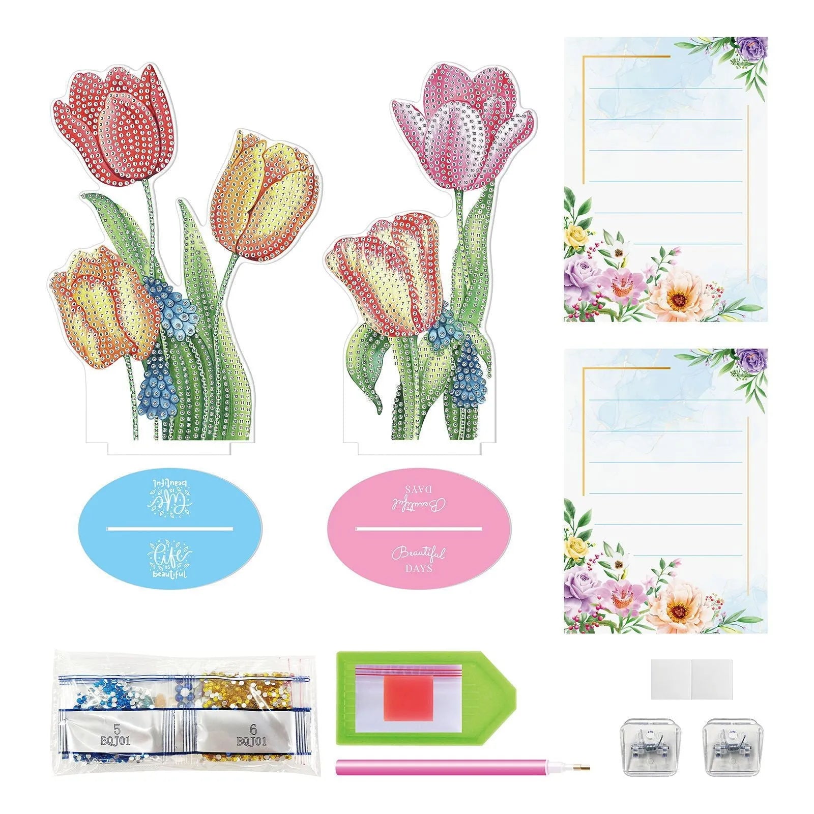Diamond painting decorative note clip set with American style handmade craft design