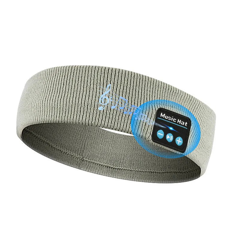 Bluetooth sports headband in black colour with removable washable fabric and wireless audio functionality