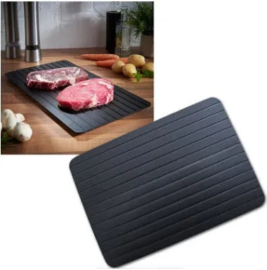 Imperial Home fast defrosting tray 14x8 inch aluminium thaw plate on kitchen countertop