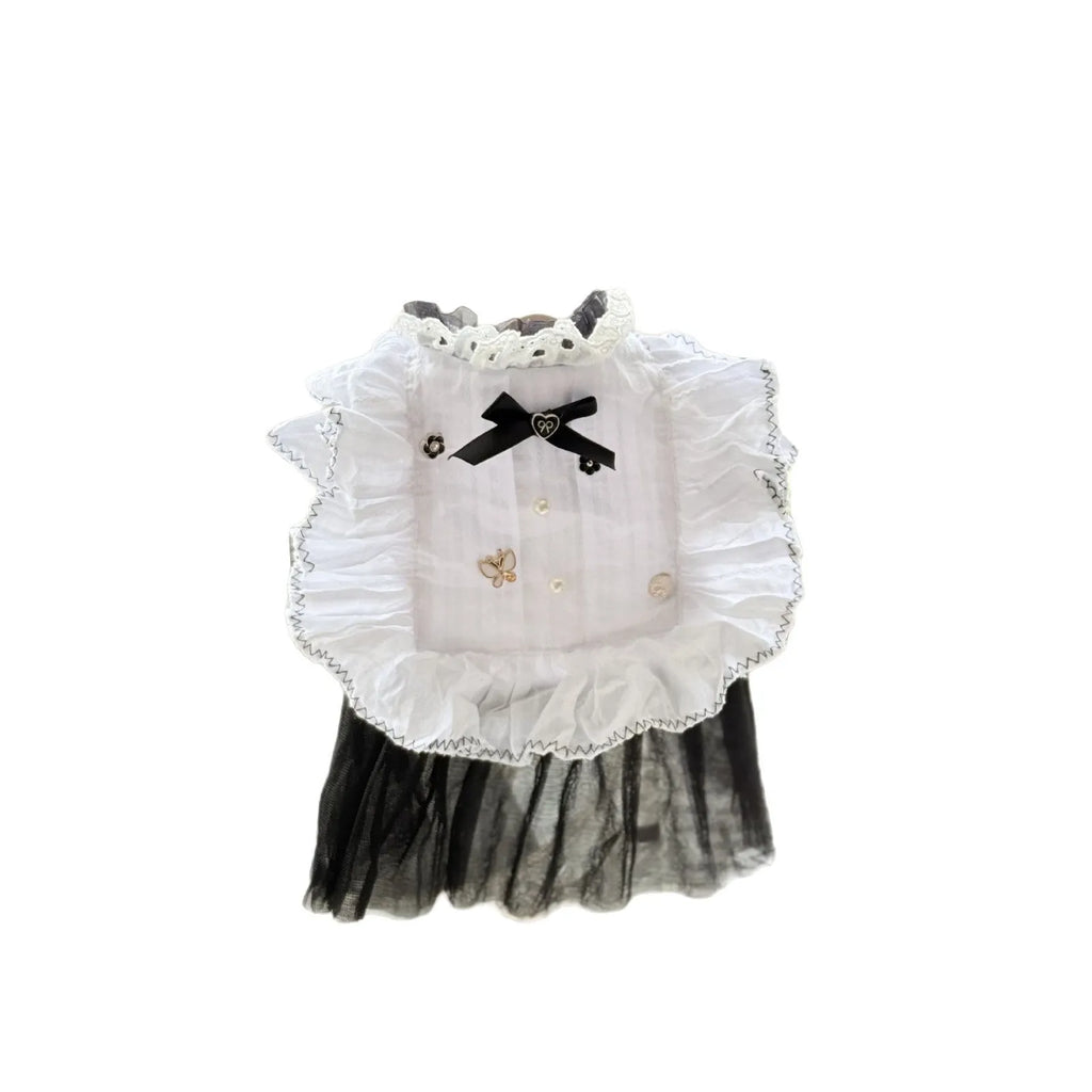 White polyester princess-style waltz gauze skirt pet clothing for small dogs on size chart