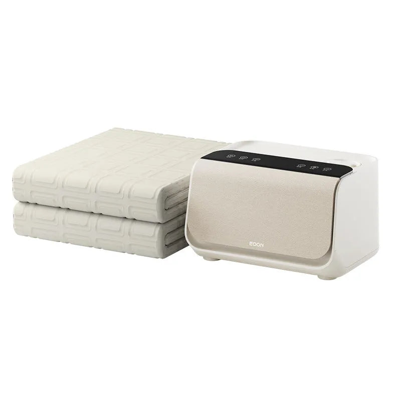 White plush Aideng electric blanket with water heating system and smart host unit