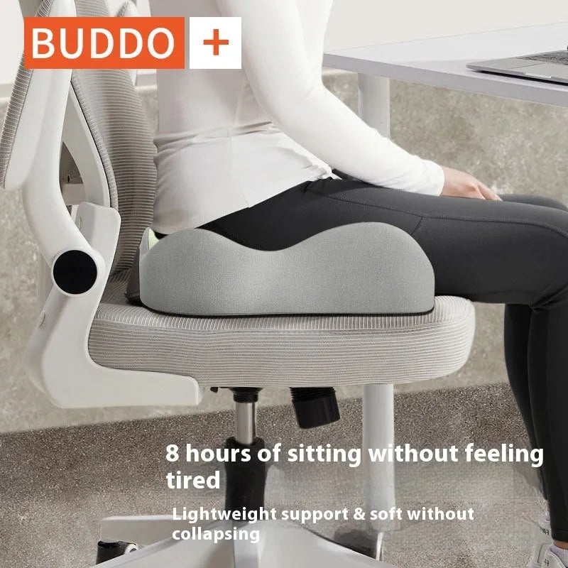 Memory foam seat cushion with lumbar support design in solid colour options
