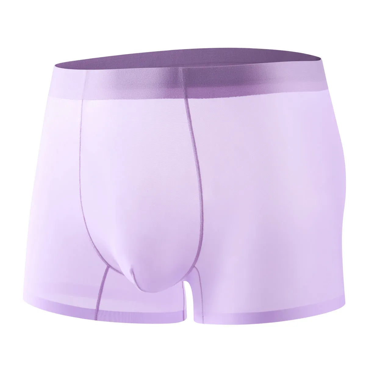 Ultra-thin ice silk men's boxer briefs in a solid colour on a white background.
