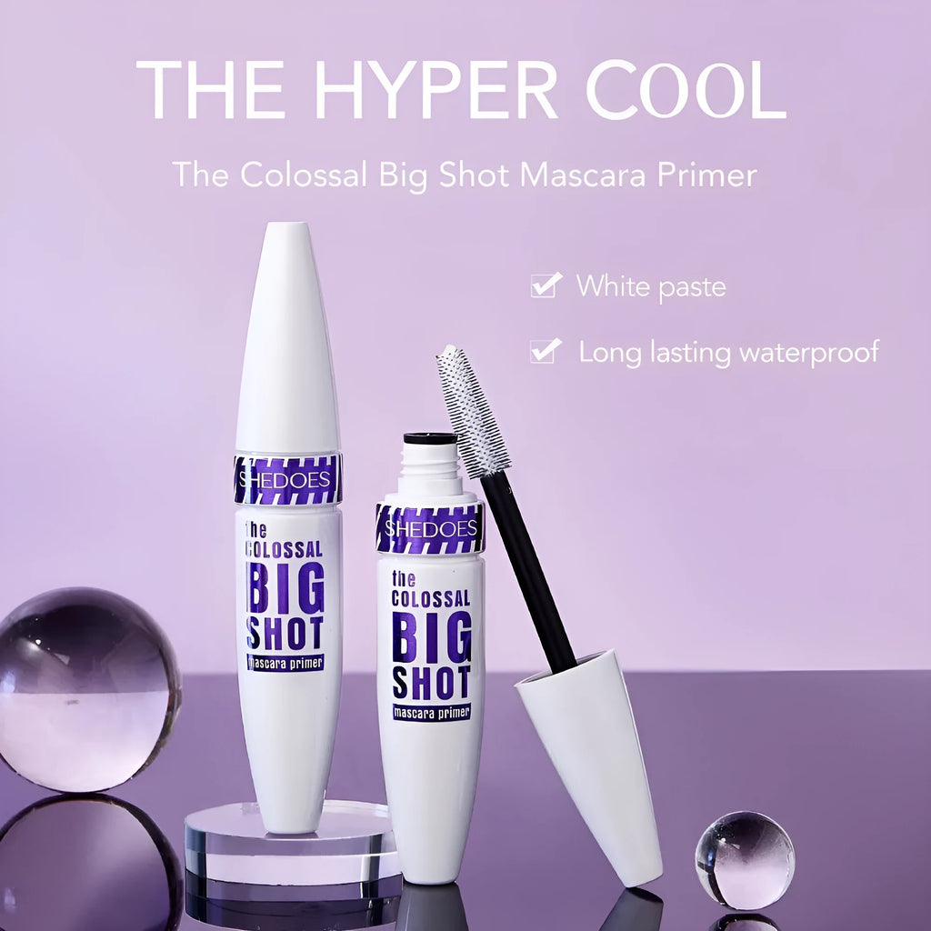 White waterproof mascara 10ml with curling and sweatproof quick-drying formula