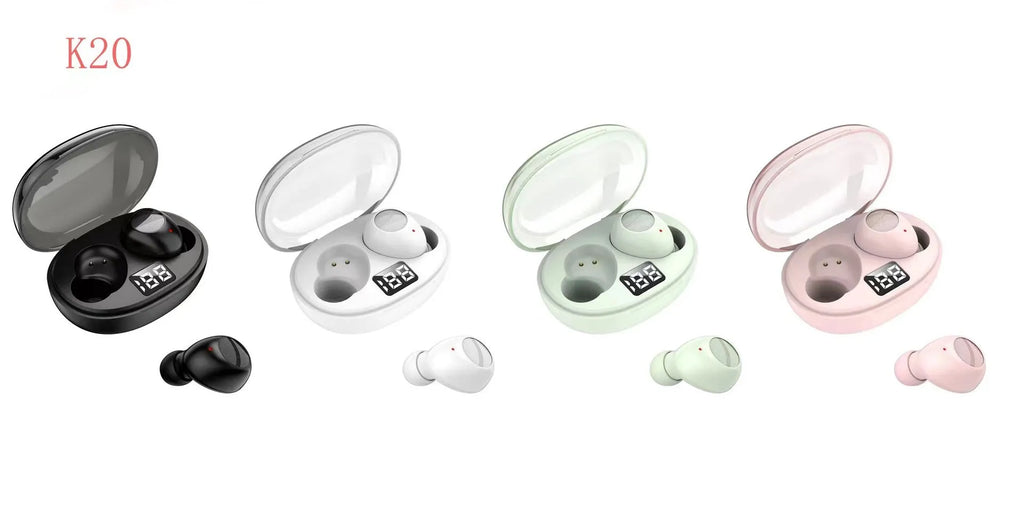 Bluetooth headset game sports TWS touch figure 5.3 earbuds with power display on dark surface