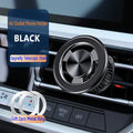 Car air vent magnetic phone holder with snap-on bracket and magnetic guide plate in black or silver colour