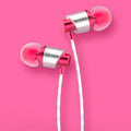 Black wired in-ear earphones with 3.5mm plug, inline microphone, and silicone eartips on a white background.