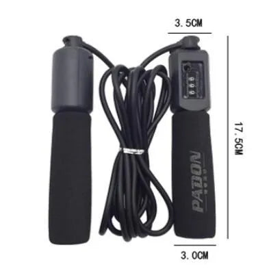 Adjustable 3m fitness skipping rope with sponge-grip handles in multiple colours
