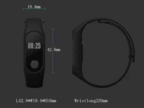 Motion intelligent hand ring smart wristband in six colour options showing fitness tracking features