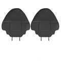 Black leather anti-kick pad for car rear seat protection, showing single pocket.