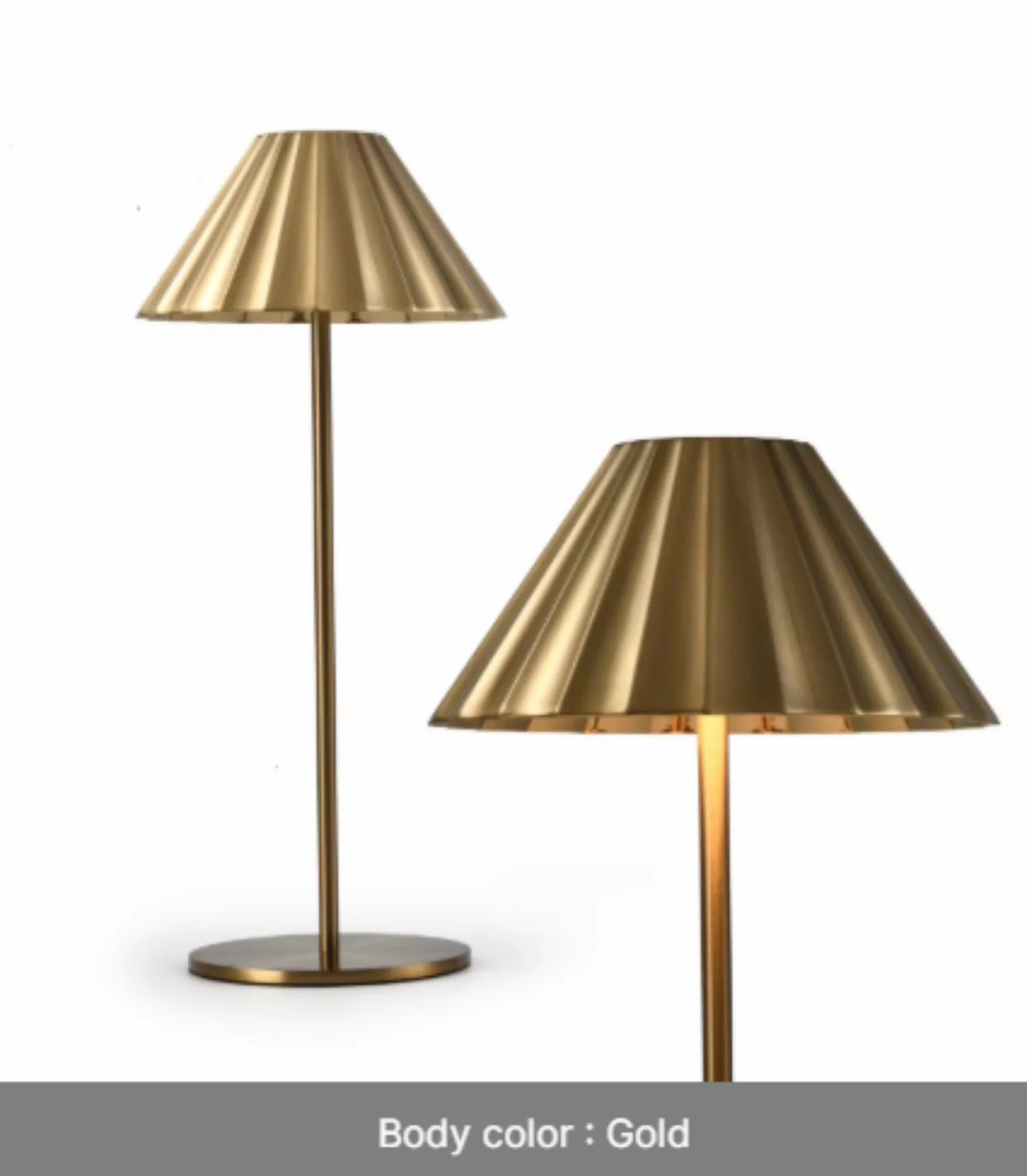 Alloy desk lamp in chosen colour with touch dimming switch and USB-C port