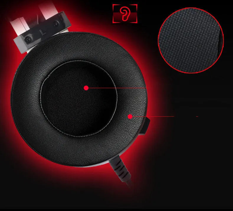 Black wired computer gaming headset with 2-metre cable showing 3.5mm connector for PC gaming