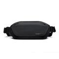 Black Oxford cloth men's messenger bag with one-shoulder riding design and sewing thread detailing