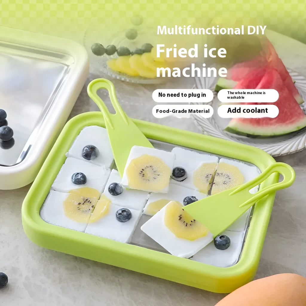 Children's DIY fried yogurt machine in green, pink, rose red, or white colours with 22.5 cm compact design