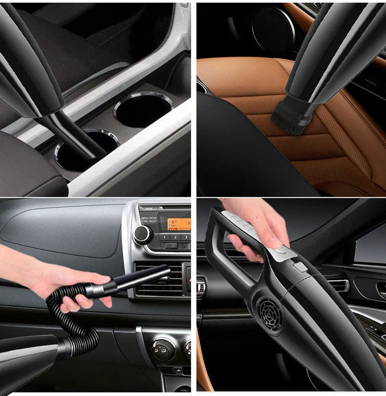 PoHigh Power Hypa car vacuum cleaner in black or orange with 36cm ABS body and cigarette lighter connection