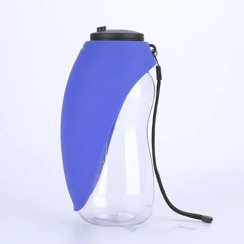 680ml portable pet water bottle for dogs cats with leak-proof seal in sky blue colour