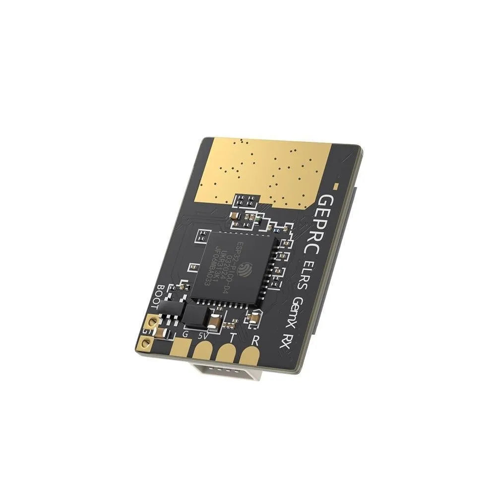 ELRS 915M/2.4G dual-frequency drone receiver with dual T-shaped antennas and metal construction